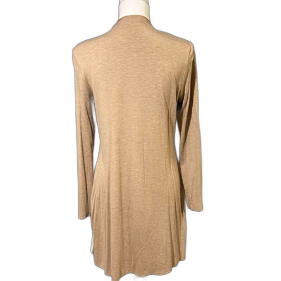 Lord & Taylor Context Tan Cardigan Size M Open Front Lightweight Flowy Layers - Picture 3 of 7